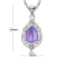 Frauen beliebt Sterling Silber natürliche Amethyst Anhänger Halskette mit Kette